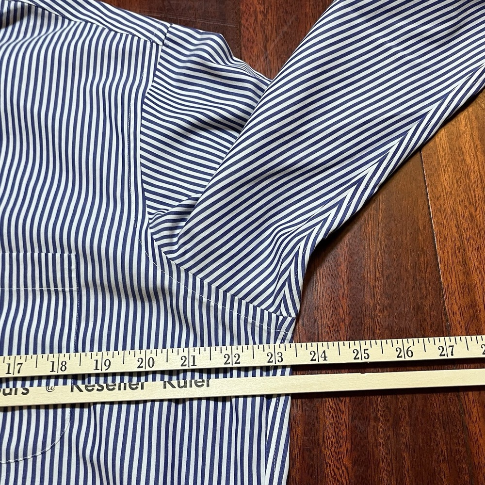 Brooks Brothers Shirt Men 17 34 Blue White Plaid Check Milano Button Down Oxford - Picture 7 of 10